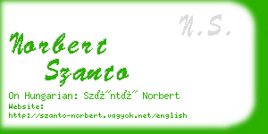 norbert szanto business card